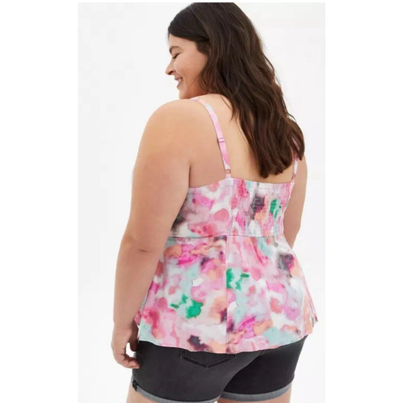 Torrid Color Splash Fit and Flare Button Front Tank Womens Size 10 Pink NWT - Picture 2 of 10